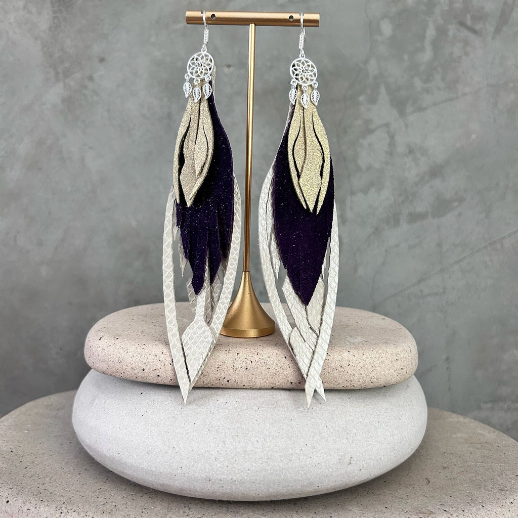 Beige texturizado + morado + dorado disco