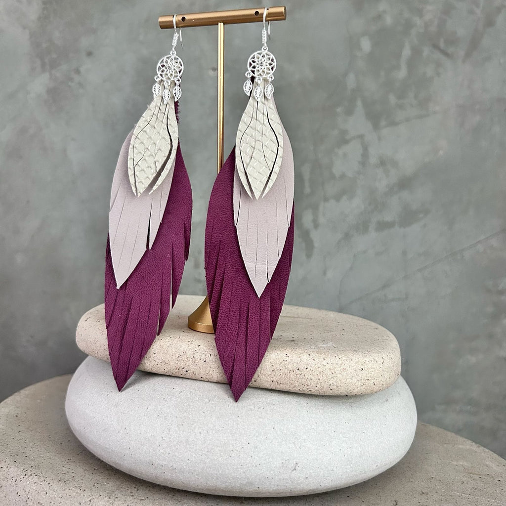 Magenta + piel + beige texturizado