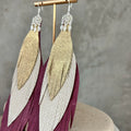 Magenta + beige texturizado + dorado disco