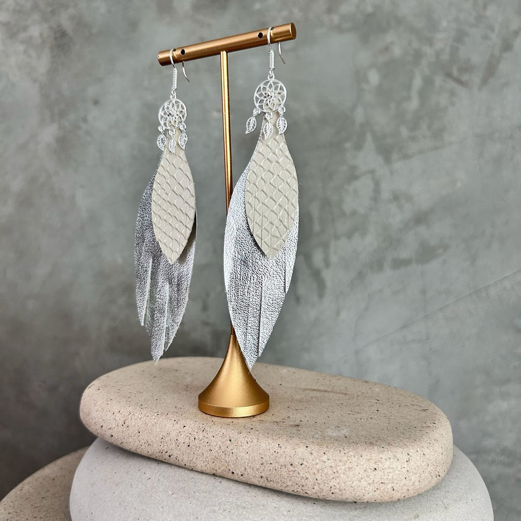 Plata + beige texturizado