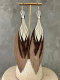 Aretes Camel, café deslavado y beige, tamaño grande, colección Básicos